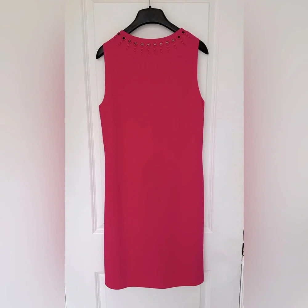 NWT Etcetera Brigitte hot pink sleeveless shift dress Size 6 lace up detail - Picture 3 of 5
